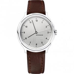 Mondaine Helvetica No1 Regular Herrenuhr in Braun MH1R3610LG