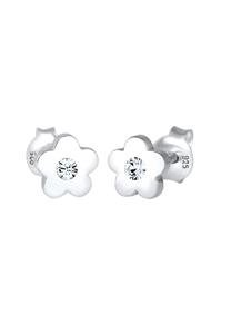 Elli, Ohrringe Kinder Blume  Kristalle 925 Silber in weiß, Kinderaccessoires für Mädchen