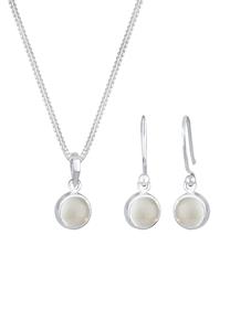 Elli, Schmuckset Kette Hänger Mondstein Edelstein Chic 925 Silber in silber, Schmuck für Damen