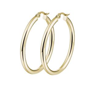 Lucardi Stalen oorbellen goldplated 40mm