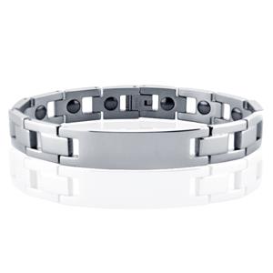 Tom Jaxon Edelstaal heren armband  Magneten Graveren Zilverkleurig