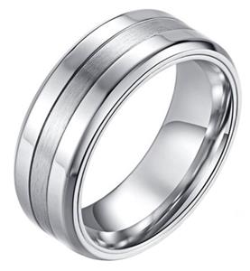 LGT JWLS Zilverkleurige stalen heren ring Mat Glans 8mm-21.5mm