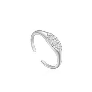 Ania Haie Zilveren Glam Signet Ring met Zirkonia’s van  S