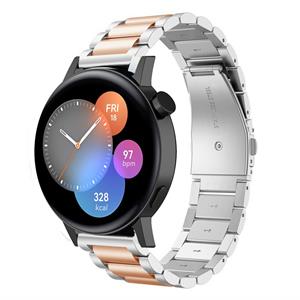 Strap-it Huawei Watch GT 3 42mm stalen band (zilver/rosé goud)