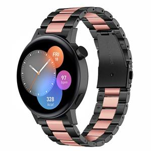Strap-it Huawei Watch GT 3 42mm stalen band (zwart/roze)