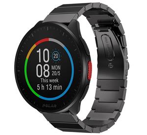 Strap-it Polar Pacer metalen bandje (zwart)
