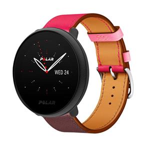 Strap-it Polar Ignite 2 leren bandje (knalroze/roodbruin)