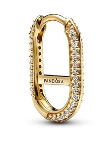 Pandora 269682C01 Single Creole Link-Ohrring Goldfarben Pavé Weiß