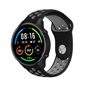 Strap-it Xiaomi Mi Watch sport band (zwart/grijs)