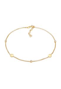 Elli Dames enkelbandje plaatjes basis met kristallen in 925 sterling zilver