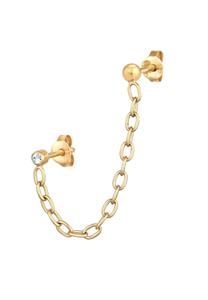 Elli, Ohrringe Kette Piercing Kristall 925 Silber in gold, Schmuck für Damen