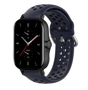 Strap-it Amazfit GTS 2 siliconen bandje met gaatjes (donkerblauw)