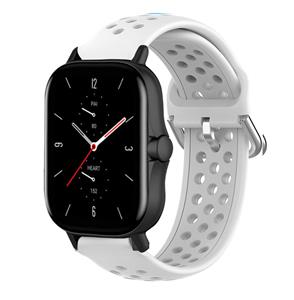 Strap-it Amazfit GTS 2 siliconen bandje met gaatjes (wit)