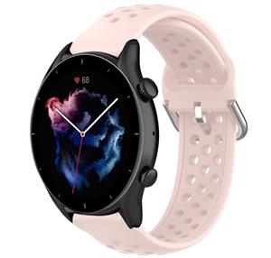 Strap-it Amazfit GTR 3 (Pro) siliconen bandje met gaatjes (roze)