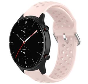 Strap-it Amazfit GTR 2 siliconen bandje met gaatjes (roze)