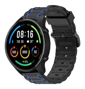 Strap-it Xiaomi Mi Watch sport gesp band (zwart/blauw)