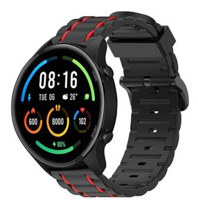 Strap-it Xiaomi Mi Watch sport gesp band (zwart/rood)