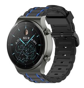 Strap-it Huawei Watch GT 2 Pro sport gesp band (zwart/blauw)