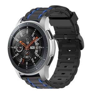 Strap-it Samsung Galaxy Watch 46mm sport gesp band (zwart/blauw)