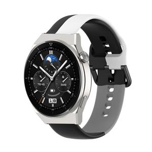 Strap-it Huawei Watch GT 3 Pro 46mm triple sport band (zwart-wit-grijs)