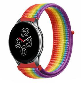 Strap-it OnePlus Watch nylon band (regenboog)