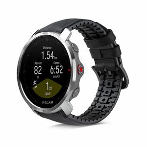 Strap-it Polar Grit X siliconen / leren bandje (zwart)
