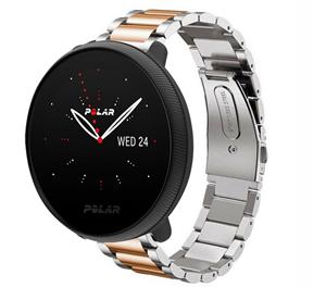 Strap-it Polar Ignite 2 stalen band (zilver/rosé goud)