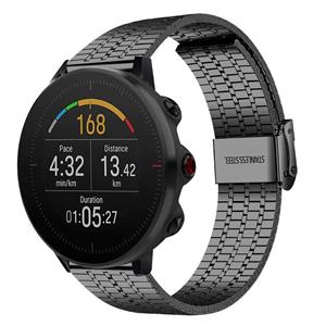 Strap-it Polar Vantage M roestvrij stalen band (zwart)