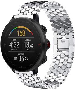 Strap-it Polar Vantage M stalen vis band (zilver)