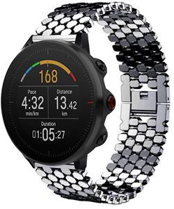Strap-it Polar Vantage M stalen vis band (zwart)