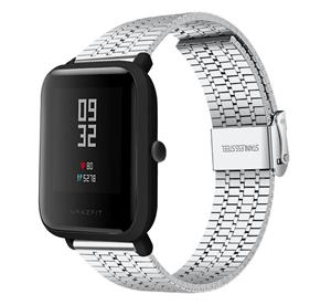 Strap-it Xiaomi Amazfit Bip roestvrij stalen band (zilver)