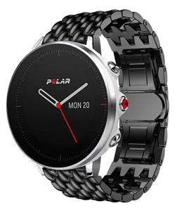 Strap-it Polar Grit X stalen draak band (zwart)