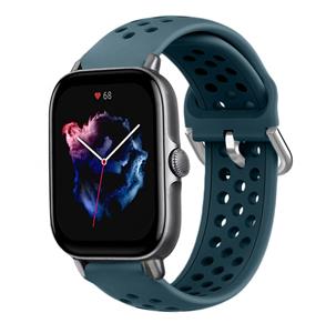 Strap-it Amazfit GTS 3 siliconen bandje met gaatjes (rock green)