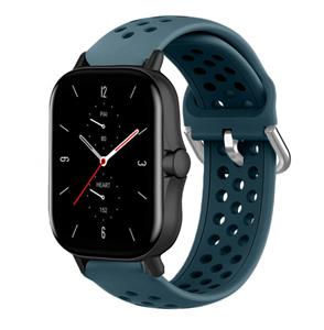 Strap-it Amazfit GTS 2 siliconen bandje met gaatjes (rock green)