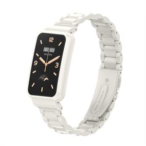 Strap-it Xiaomi Smart band 7 Pro stalen bandje (wit)