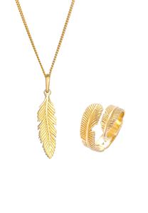 Elli Dames Wikkelring Hanger Veer Boho Festival Trend in verguld 925 Sterling Zilver