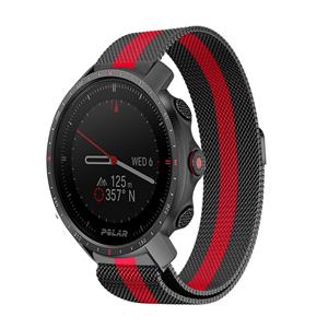 Strap-it Polar Grit X Pro Milanese band (zwart/rood)