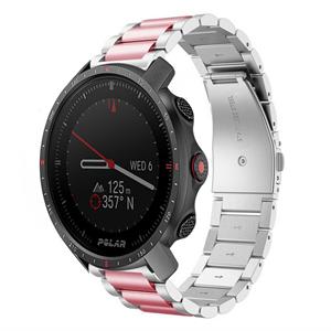 Strap-it Polar Grit X Pro stalen band (zilver/roze)