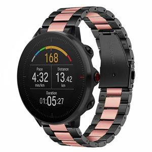 Strap-it Polar Vantage M stalen band (zwart/roze)