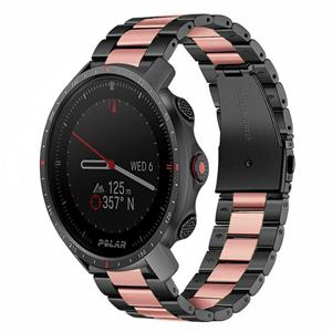 Strap-it Polar Grit X Pro stalen band (zwart/roze)