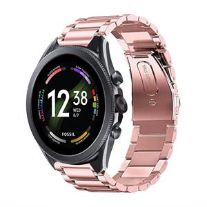 Strap-it Fossil Gen 6 44mm stalen band (rosé pink)