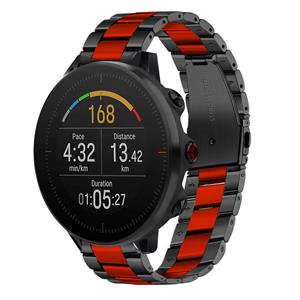 Strap-it Polar Vantage M stalen band (zwart/rood)