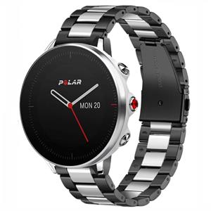 Strap-it Polar Grit X stalen band (zwart/zilver)