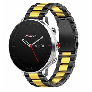 Strap-it Polar Grit X stalen band (zwart/goud)