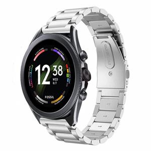 Strap-it Fossil Gen 6 44mm stalen band (zilver)