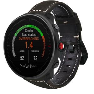 Strap-it Polar Vantage M leren band (zwart)