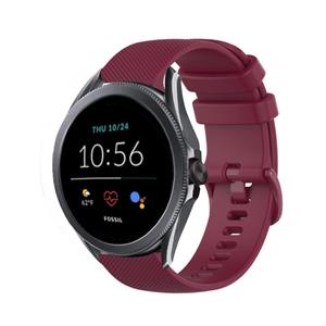 Strap-it Fossil Gen 5e 44mm luxe siliconen bandje (donkerrood)