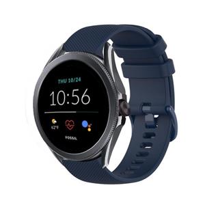 Strap-it Fossil Gen 5e 44mm luxe siliconen bandje (donkerblauw)