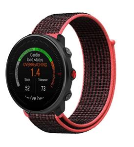 Strap-it Polar Vantage M nylon band (zwart/rood)