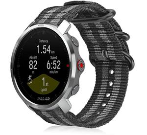 Strap-it Polar Grit X nylon gesp band (zwart/grijs)
